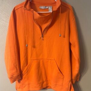 Carolyn Taylor Men's Bright Orange Zip-Up Pullover Sweater